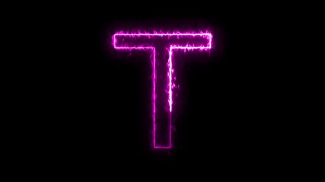 Animated neon letter T