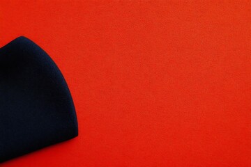 Orange backdrop with navy corner detail