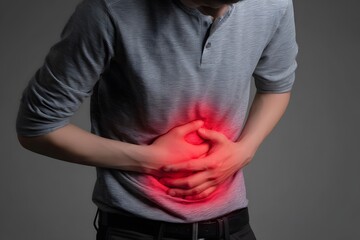 Man Experiencing Severe Abdominal Pain, Highlighting Gastrointestinal Distress