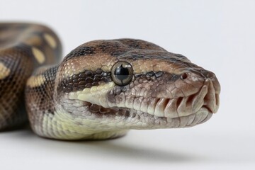 Obraz premium Ball Python Close-up Reptile Snake Isolated on White