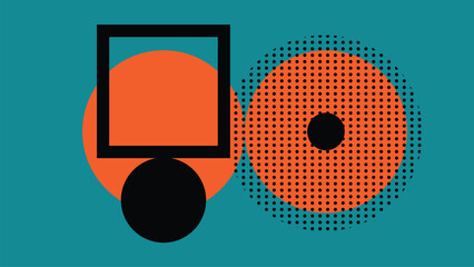 Geometric Abstract Layout with Dots Solid Shapes