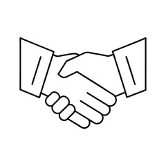 Obraz premium business agreement handshake line art icon silhouette vector