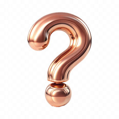 abstract  3d question mark sign in different gold colour style isolated on white background