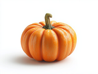 Fototapeta premium Pumpkin isolated on a white background, no shadow, clear edges and texture, high-resolution photography, stock photo, professional color grading, soft shadows, clean sharp focus, low contrast.
