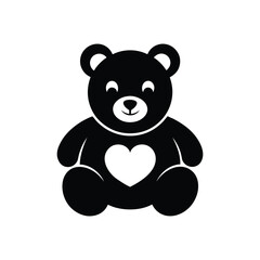 a clean minimalist vector teddy bear icon.eps