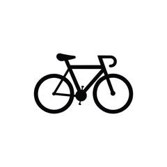 a black and white minimalist vector illustration of a  bicycle icon.eps