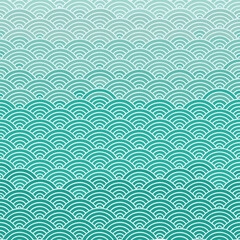 Colorful geometric seamless pattern featuring curvy wave textures. Vector graphic illustration background.