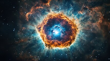 Fototapeta premium Stunning cosmic explosion in the universe showcasing vibrant colors and celestial beauty. Explore the wonders of deep space creation.