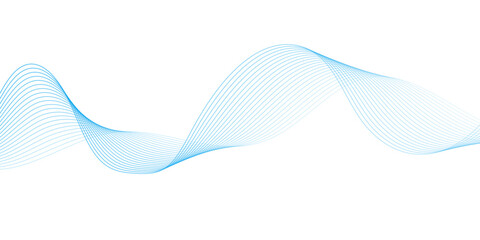 Abstract vector background with blue wavy lines. Blue wave background. Blue lines vector illustration. Curved wave. Abstract wave element.	