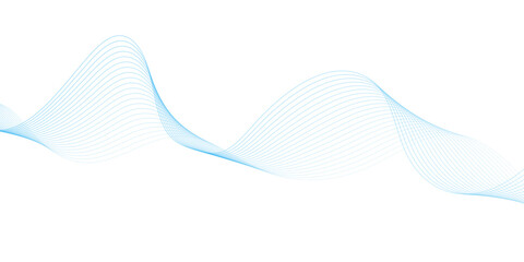 Abstract vector background with blue wavy lines. Blue wave background. Blue lines vector illustration. Curved wave. Abstract wave element.	