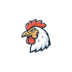 Chicken rooster head mascot Hen silhouette isolated on white background. Vibrant Rooster Logo Collection, chicken head. Chicken head design vector art, chicken animal vector illustration