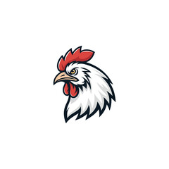 Chicken rooster head mascot Hen silhouette isolated on white background. Vibrant Rooster Logo Collection, chicken head. Chicken head design vector art, chicken animal vector illustration