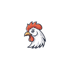 Chicken rooster head mascot Hen silhouette isolated on white background. Vibrant Rooster Logo Collection, chicken head. Chicken head design vector art, chicken animal vector illustration