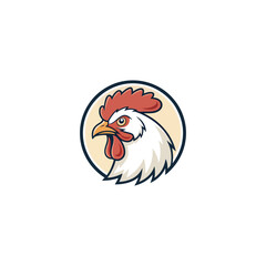 Chicken rooster head mascot Hen silhouette isolated on white background. Vibrant Rooster Logo Collection, chicken head. Chicken head design vector art, chicken animal vector illustration