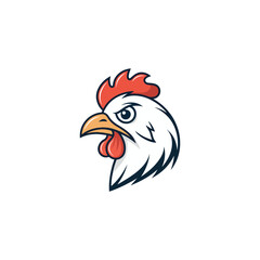 Chicken rooster head mascot Hen silhouette isolated on white background. Vibrant Rooster Logo Collection, chicken head. Chicken head design vector art, chicken animal vector illustration