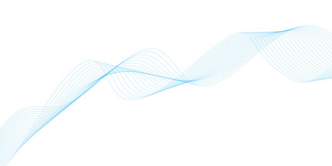 Abstract vector background with blue wavy lines. Blue wave background. Blue lines vector illustration. Curved wave. Abstract wave element.	