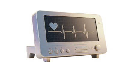 Isolated Medical Heart Monitor Showing Heartbeat