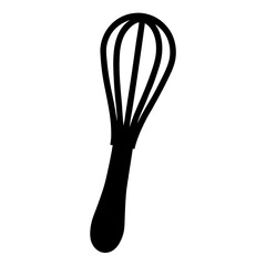 Simple silhouette illustration of a whisk, a kitchen utensil used for mixing