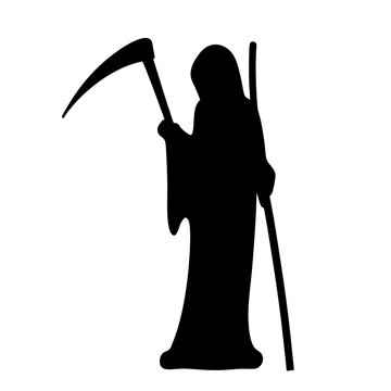 recommend clip art: Grim Reaper Silhouette with Scythe, a Symbol of Death and Halloween