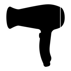 Black silhouette of a hair dryer on a white background artwork