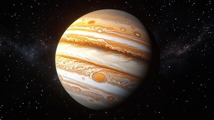 Jupiter in Space: A Grand Gas Giant with Beautiful Bands and a Mystical Aura