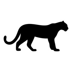 Black silhouette of a wildcat, perhaps a panther, tiger, or jaguar