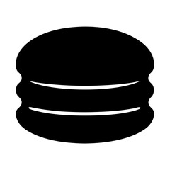 Black silhouette of a Macaron cookie, a sweet meringue based confection