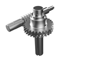 Vital Power Transmission Parts: Detail of Precision Metal Worm Gear and Shaft Isolated Element on Transparent HD PNG Background for Industrial Automation and Mechanical Design Engineering Machinery