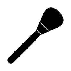Stylized drawing of a makeup brush with a thick handle and head