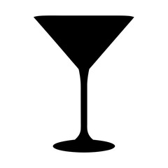 Stylish martini glass silhouette on a crisp white background illustration