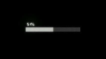 White color Progress loading bar  download illustration with black background.