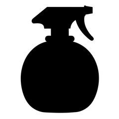 Silhouette of a round cleaning spray bottle with a trigger nozzle