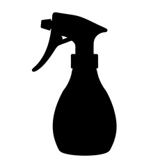 Black silhouette of a spray bottle, cleaning or gardening spray illustration
