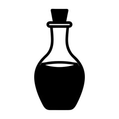 Simple black and white potion bottle with cork for fantasy themes