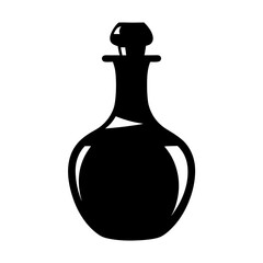 Elegant black potion bottle with a cork stopper illustration design