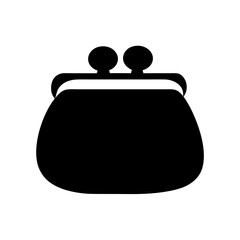 Obraz premium Vintage kiss lock coin purse silhouette against a white background, close up