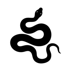 Simple black silhouette of a snake, curled and ready to strike out
