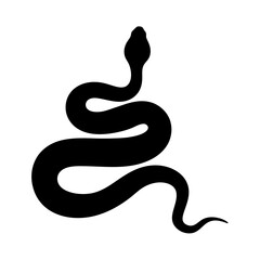 Stylized Silhouette of a Coiled Snake with a Smooth and Sinister Appearance