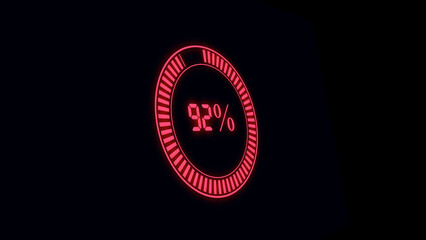Futuristic Circular Progress Bar  with Neon Glow on Black Background.

