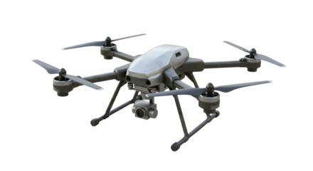 Isolated Drone with Camera for Aerial Photography