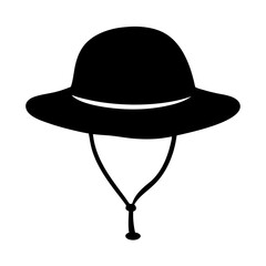 Black bucket hat with a chinstrap for outdoor sun protection