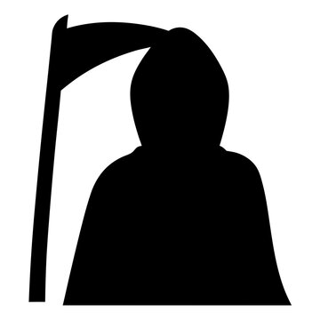 recommend clip art: Silhouette of the Grim Reaper with a Scythe ready to harvest souls