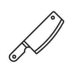 butcher knife editable stroke outline icon silhouette vector