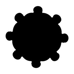Silhouette of a group of people sitting around a large round table