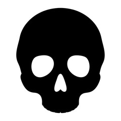 Simple black and white skull vector image for Halloween or horror