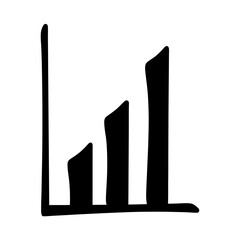 Stylized Black and White Bar Graph Illustrating Gradual Upward Trend