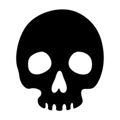 A simple black skull illustration on a plain white background image