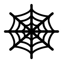 Stylized Spiderweb Black and White Icon with Halloween and Spooky Themes