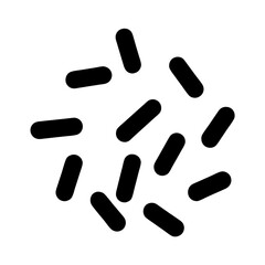 Illustration of rod shaped bacteria microbes in a cluster, seen with magnification