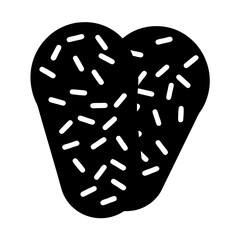 Stylized black cactus pad with spines represented as short white lines